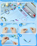 FIVEIZERO 21 Pieces Beading Needles Set, 6 Sizes Seed Beads Needles Big Eye, Collapsible Beading Needles Set for Jewelry Making - color: Sliver-21PCS