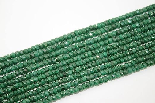 Z.A Gems Natural Green Jade Faceted Beads- 4 mm Round Beads - Natural Gemstone Beads for Jewelry Making Strand 15 Inch. - size: 4 mm