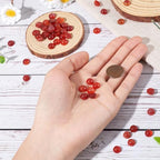 Fashewelry 50Pcs Natural Carnelian Cabochon Stone Half Round Beads 8mm Flat Back Gemstone Chakra Healing Crystal Dome Cover Cabs for Jewelry Making - color: 7-Carnelian, size: 8x4mm