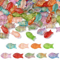 Stiesy Electroplated Glass Beads 90Pcs, 9 Colors Golden Metal Enlaced Fish Shape DIY Craft Beads for DIY Bracelet Necklace Jewelry Making Keychain Craft - color: Fish-9 Colors-90pcs