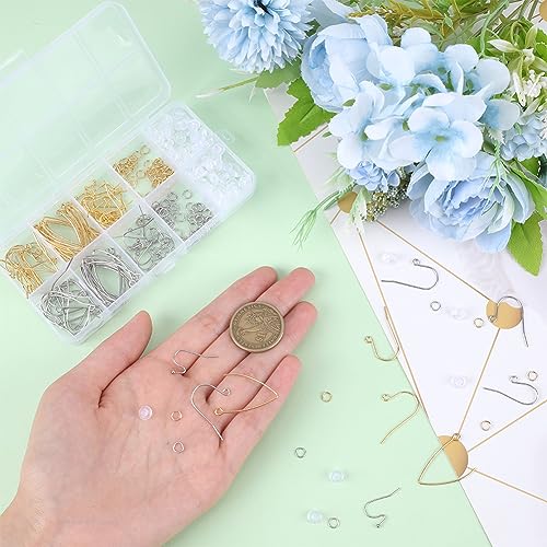 SUNNYCLUE 1 Box 338Pcs Earring Findings Stainless Steel Earring Hooks 108Pcs Fish Hooks Earrings Wires 110Pcs Open Jump Rings 120Pcs Silicone Earring Backs Ear Nuts for Jewelry Making Kit DIY Crafts - color: 338pcs Stainless Steel Ear Hooks Earring Findin