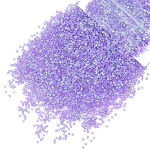 qiipii 10000PCS 2mm Light Purple AB Resin Rhinestones Bulk SS6 Flatback Jelly Stones Pack Diamonds Crystals Gems Charms for Nails Face Eyes Makeup Body Tumblers Bottles DIY Crafts Decor Shoes Clothes - color: Light Purple Ab, size: 2mm Bulk