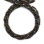 BEADIA Natural Dragon Blood Stone Round Loose Semi Gemstone Beads for Jewelry Making 4MM 38cm/Strand - color: Dragon Blood Stone, size: 4mm