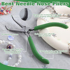 SPEEDWOX Mini Bent Needle Nose Pliers With Teeth 5" 45-Degree Bent Long Nose Pliers With Serrated Jaw Needle Remover Pliers Fishing Tools Precision Pliers For Jewelry Making And Small Object Gripping - style: Bent Needle Nose Pliers