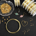 Mixweer 15 Pcs 5 Size Copper Wire 18 20 22 26 32 Gauge Tarnish Resistant Jewelry Wire for Jewelry Making 121 Yard Metal Beading Crafting (Gold) - color: Gold