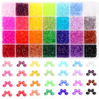Paxcoo 5600Pcs Crystal Beads for Jewelry Making, Tiny Crystal Acrylic Beads Faceted Craft Beads Bicone Gem Beads Jewel for Jewelry Making (4 MM) - size: 4 mm