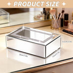 Luxury Mirrored Jewelry Box with Crushed Diamond - Glass Jewelry Box Organizer Storage Ring Holder Case for Women - size: A