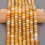 BONNY BOXX 1 Strand Natural 5 * 8mm Yellow Jade Rondelle Beads, Natural Abacus Disk Stone Beads Loose Spacer Gemstone for DIY Bracelet Necklace Jewelry Making - color: Yellow Jade, size: 5*8MM