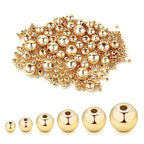 50pcs 14K Gold Round Beads,Durables Beads that Do Not Fade Easily,Seamless Spacer Beads,Brass Loose Beads,Gold Beads for Jewelry Making (8MM) - size: 8MM-50pcs