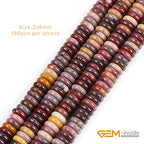 GEM-Inside 2x6mm Natural Mookaite Jasper Jasper Stone Heishi Disc Rondelle Spacer Beads for Jewelry Making Full 15" Strand Energy Stone Healing Power Crystal - color: Mookaite Jasper