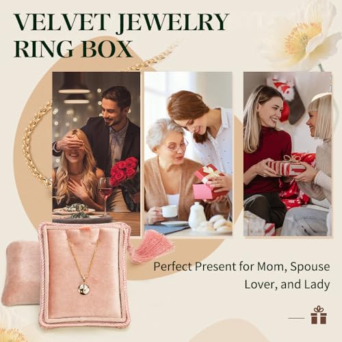 TAIMY Necklace Boxes, Velvet Small Earring and Necklace Case for Women with Tassel, Empty Long Necklace Pendant Box for Her(Blush Peach) - color: Blush Peach