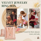 TAIMY Necklace Boxes, Velvet Small Earring and Necklace Case for Women with Tassel, Empty Long Necklace Pendant Box for Her(Blush Peach) - color: Blush Peach