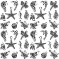 Heather's cf Silver Sea Charms – Antique Pendants, Non-Tarnish, Lead-Free & Nickel-Free, Bulk Ocean Animal Charms for DIY Jewelry, Bracelets, Necklaces, Earrings, Beach Craft Supplies (Sea Animals) - color: Mixed Sea Charms - 100 Pc