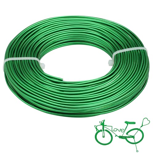 12 Gauge Aluminum Wire 100FT, 2mm Bendable Metal Anodized Aluminum Wire for Sculpting Jewelry Making Crafts Wreath Beading Floral(Grass Green) - color: Grass Green