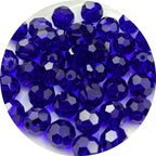 Crystal Glass Beads 200 Pieces 6mm Round Faceted Glass Spacer Beads for Jewelry Making Bracelet Earring Necklace DIY Craft Supplies(Deep Blue) - color: Deep Blue, size: 6mm