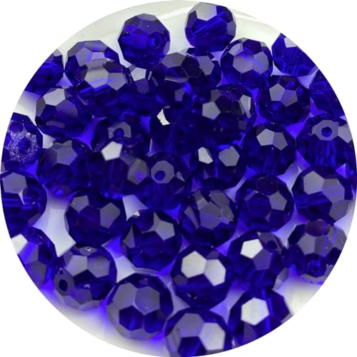 Crystal Glass Beads 400 Pieces 4mm Round Faceted Glass Spacer Beads for Jewelry Making Bracelet Earring Necklace DIY Craft Supplies(Deep Blue) - color: Deep Blue, size: 4mm