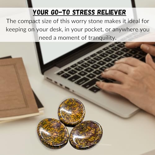 Amazing Gemstone Fruit Jasper Worry Stone Crystals and Healing Stones - Stress Relief Gifts - Piedra Crystal Fidget for Meditation, Relaxation - Unique Stocking Stuffers Birthday Gifts for Women, Men - color: Fruit Jasper