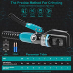 Brileine 10 Tons Hydraulic Crimping Tool with 9 Dies - Battery Cable Crimper Tool & Wire Rope Crimping Tool for 12 to 2/0 AWG, 1/16" 1/8" 3/16" Stainless Steel Cable Railing Tool