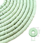 10 Strands Clay Bead, Heishi Beads for Bracelet Stack, Earth Tone Clay Beads for Adults, Flat Beads Kit for Friendship Bracelets, Neutral Beads Bracelet Making Kit(Sage Green) - color: Sage Green