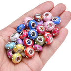 PIPITREE 40PCS Acrylic Beads 8 * 15mm Focal Beads for Pens Acrylic Flat Bulk Bead Rhinestone AB Mixed Color 6mm Large Hole Bead for Keychains Beadable Pens DIY Crafts Jewelry Making & Gift Giving - color: Rhinestone