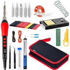 Soldering Iron Kit, 60W LED Display Digital Solder Pen, 5pcs Replaceable Tips, 21-in-1 Fast Heating with Solder Wire, Stand, Desoldering Pump, Wire Stripper, for Electronics Repair Hobby DIY 120V - color: Digital Soldering Iron Kit 1