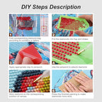 Domnpes Diamond Painting Kits for Adults, Lady in Rain Diamond Art Kits for Beginners, 5D DIY Full Drill Diamond Bead Art for Home Decor Gift 11.8x15.8 inch, Women