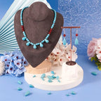 105Pcs Synthetic Turquoise Teardrop Beads Top Drilled Water Drop Stone Beads Dyed Drop Gemstone Spacer Beads for DIY Necklace Bracelet Earring Jewelry Making - color: Dark Turquoise # Teardrop