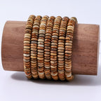 Natural Blown Picture Disk Stone Spacer Beads 6x2mm 38cm/str Flat Rondelle Loose Semi Gemstone Caps for Making Bracelets Necklace - color: Blown Picture
