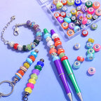 100pcs Large Hole Spacer Beads for Bracelet Necklace Pen & Keychain Making, European Glass Jewelry Findings & Supplies, Bubble Gum Beads, Mixed Style (100Pcs European) - color: 100Pcs European