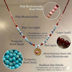 Handmade Natural Gemstone Beaded Necklace for Women, Cultured Freshwater Pearl Choker with Adjustable Extension Chain, Boho Healing Crystal Jewelry Collection - color: f Colorful