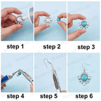 SUNNYCLUE 1 Box DIY 10 Pairs Turquoise Bead Earrings Making Kit Alloy Enamel Leaf Pendants Charms with Turquoise Beads Eye Pin & Earring Hooks for DIY Earring Jewelery Making, Antique Silver - color: 1 Box Diy 10 Pairs Turquoise Bead Earrings Kit