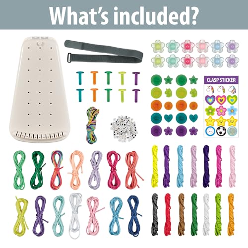 Chilpals Friendship Bracelet Making Kit for Girls 8-12, DIY String Bracelet Maker & Jewelry Craft Kits - Innovative Leg-Strap Design, Birthday Gifts Ideas for Kids Ages 7 8 9 10 Year Old (White) - color: White