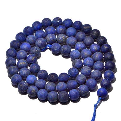 AD Beads Beautiful Natural Matte Gemstone Round Spacer Loose Beads 4-12mm (6mm, 06 Matte Lapis) - color: 06 Matte Lapis, size: 6mm