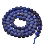 AD Beads Beautiful Natural Matte Gemstone Round Spacer Loose Beads 4-12mm (6mm, 06 Matte Lapis) - color: 06 Matte Lapis, size: 6mm