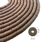 10 Strands Clay Bead, Heishi Beads for Bracelet Stack, Earth Tone Clay Beads for Adults, Flat Beads Kit for Friendship Bracelets, Neutral Beads Bracelet Making Kit(Brown) - color: Brown