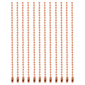 MECCANIXITY Ball Bead Chain Beaded Necklace Chains 5 Inch Adjustable Metal Ball Chains 2.4mm/0.1inch Keychain for Jewelry Making,DIY Craft Projects,Pack of 12(Orange) - color: Orange