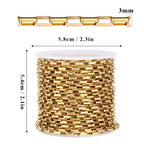33 Feet Gold Rolo Box Chain Bulk, 3mm 18K Gold PVD Plated 304 Stainless Steel Square Link Cable Chains Roll Spool for Jewelry Making DIY Craft - color: 3MM Gold Rolo Box Chain