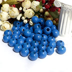 240Pcs 16mm Navy Blue Wood Beads for Craft Large Hole:6mm Round Beads for Making Art(Hole:6mm) - color: Navy Blue