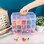 SGHUO 3-Tier Stackable Storage Container Box with Dividers-30 Compartments, Bead Organizers for Art Craft Storage, Washi Tape, Kids Toys, Jewelry, Beauty & Sewing Supplies - style: 3 tier