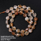 8×5mm Citrine Natural Stone Beads for Jewelry Making About 35-40pcs 1 Strand 15" Drilled Flat Faceted Cabochon Gemstone Beads for Bracelets Necklace DIY Crafts - color: Citrine