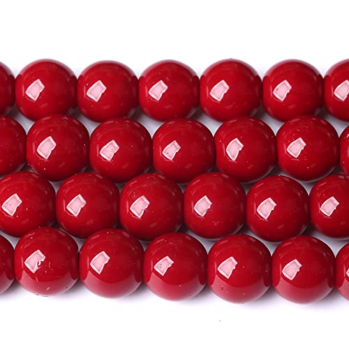 6MM 60PCS Dark Red Glass Crystal Loose Beads for Jewelry Making DIY Bracelet - color: Dark Red Glass, size: 6mm