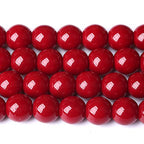 10MM 38PCS Dark Red Glass Crystal Loose Beads for Jewelry Making DIY Bracelet - color: Dark Red Glass, size: 10mm