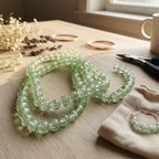 DandS ltd Crackle Lampwork Glass Beads for Jewelry Making, Natural Green, Vibrant DIY Bracelets, Necklaces, Beading Supplies & Craft Kits for Handmade Jewelry, 80pcs 0.39 inch (10mm), #J257-10 - color: Green Natural