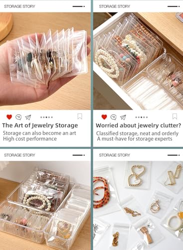 50Pcs Anti Tarnish Jewelry Bags Clear Pvc Jewelry Storage Pouches with Zipper Plastic Packing for Earrings (Pvc Jewelry Bags Large 3.15x4.73 in) - color: 50Pcs Pvc Jewelry Bags Large 3.15x4.73 in