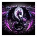 Domnpes Purple Dragon Diamond Art Kits for Adults, 5D Diamond Painting Kits for Beginners, DIY Round Full Drill Bead Craft for Home Wall Decor Gift 11.8x11.8 inch