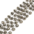 10mm Natural Pyrite Faceted Teardrop Briolette Healing Gemstone Bead Loose Beads for Jewelry Making Strand 15 Inch - color: 10mm Pyrite