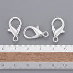 HDSupplies 50 Pieces - Lobster Clasps - Bright Silver Tone - 21x12mm w/ 2mm Hole - color: Bright Silver Tone, size: 21x12mm