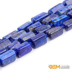 GEM-Inside 35Pcs 5x10mm Natural Blue Lapis Lazuli Stone Gemstone Faceted Freeform Tube Column Chakra Beads for Jewelry Making Full 15" Strand Power Energy Healing Stone - color: Blue Lapis Lazuli/5x10mm