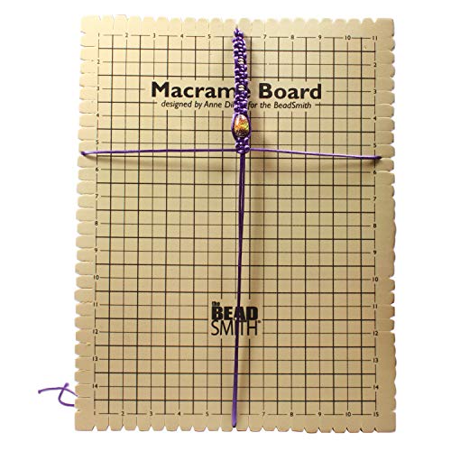 The Beadsmith Macrame Board, 11.5 x 15.5 inches, 0.5-inch-Thick Foam, 10x14 Grid for Measuring, Bracelet Project with Instructions Included, Create Macrame and Knotting Creations - size: 14 Inches X 10 Inches