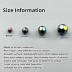 1800pcs Acrylic Faceted Round Beads 4mm 6mm 8mm 10mm AB Colors Glossy Acrylic Round Spacer Beads with Hole for DIY Bracelet Necklace Jewelry Making Supplies Handmade Craft(Black AB) - color: Black AB